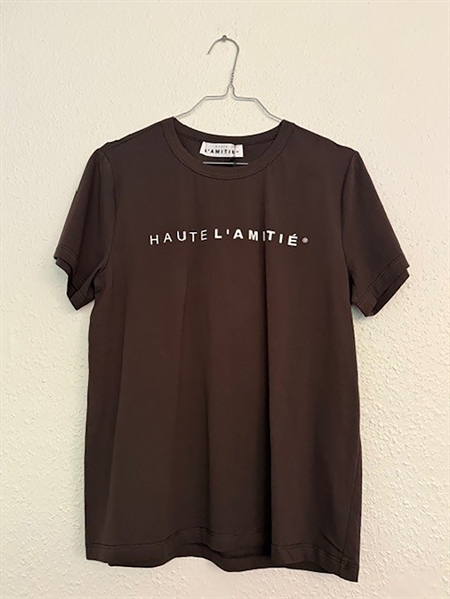 Haute L'Amitié Rub Logo Tee Mocca